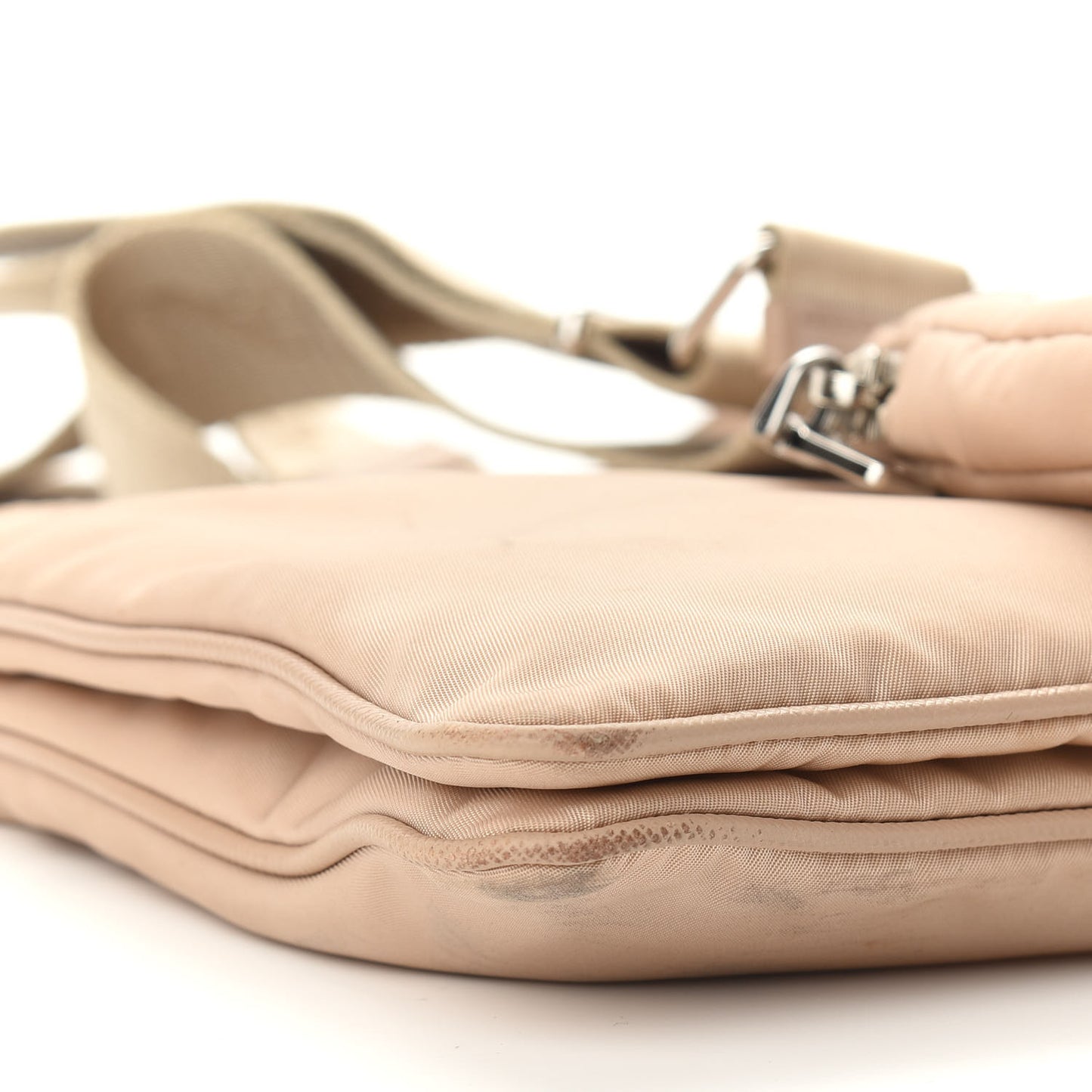 Re-Nylon Saffiano Re-Edition 2000 Double Zip Crossbody Bag Cammeo