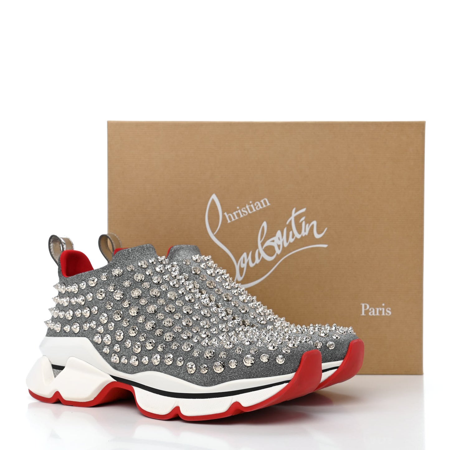 Neo Lame Spike Sock Donna Flat Sneakers 39 Silver
