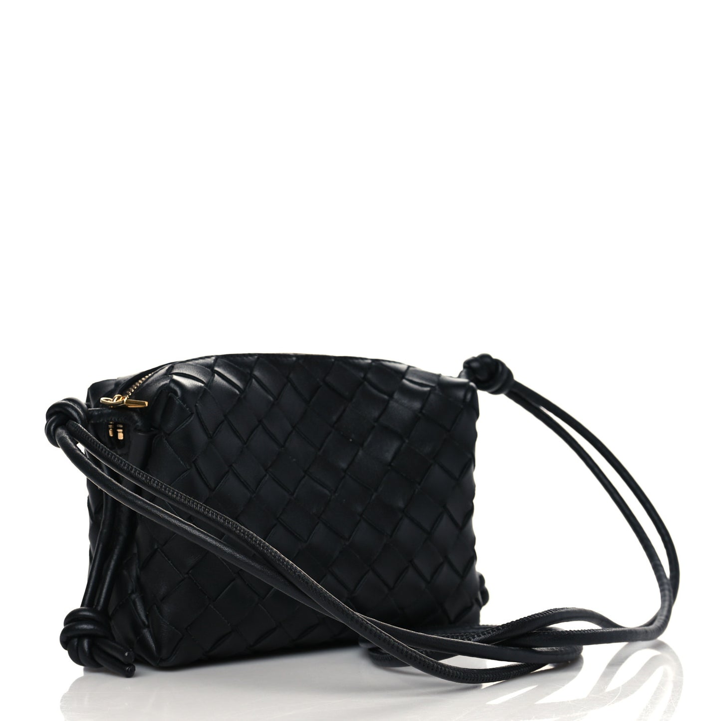 Nappa Intrecciato Mini Loop Camera Bag Black