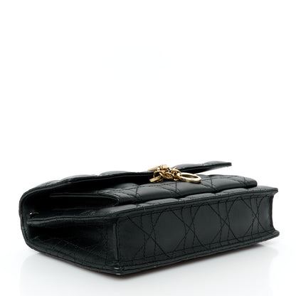 Christian Dior Lambskin Cannage Lady Dior Chain Pouch Black 3 of 9