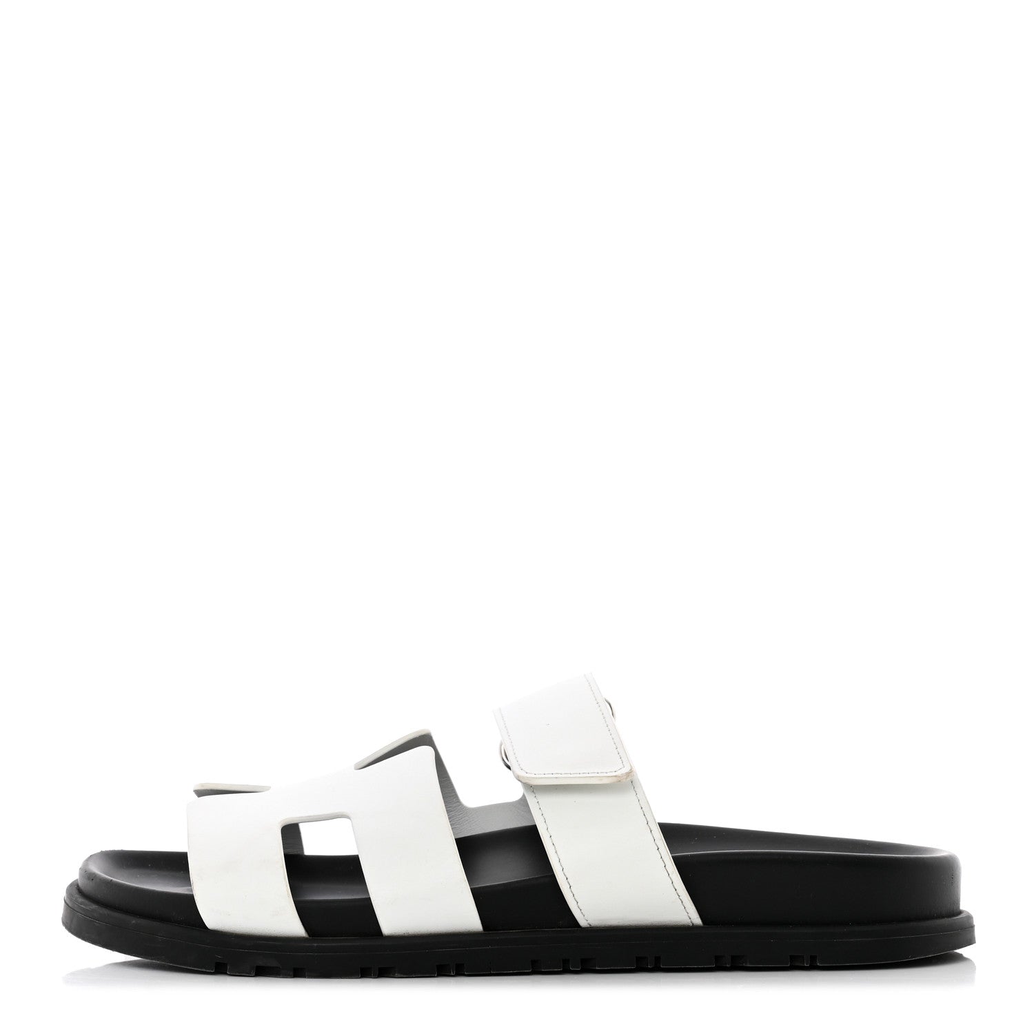 Hermes Calfskin Womens Chypre Sandals 37.5 White 1 of 23