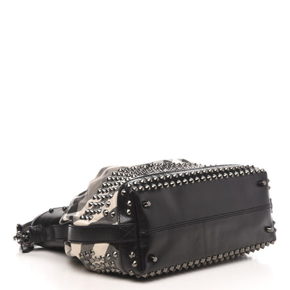 Burberry Nylon Beat Check Studded Hobo Black 4 of 11