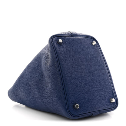 Hermes Taurillon Clemence Picotin Lock 18 PM Bleu Saphir 4 of 11
