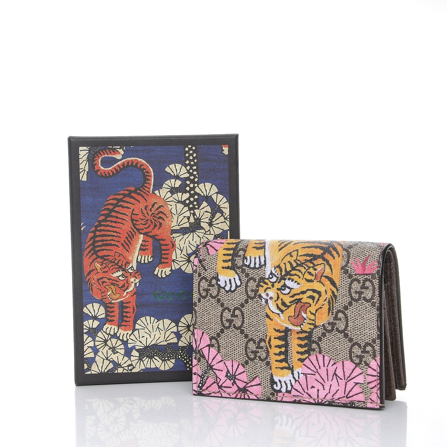 GG Supreme Monogram Bengal Card Case Beige Pink
