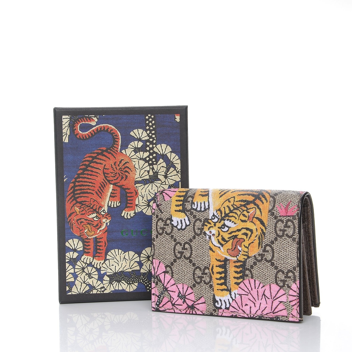 Gucci GG Supreme Monogram Bengal Card Case Beige Pink 8 of 8