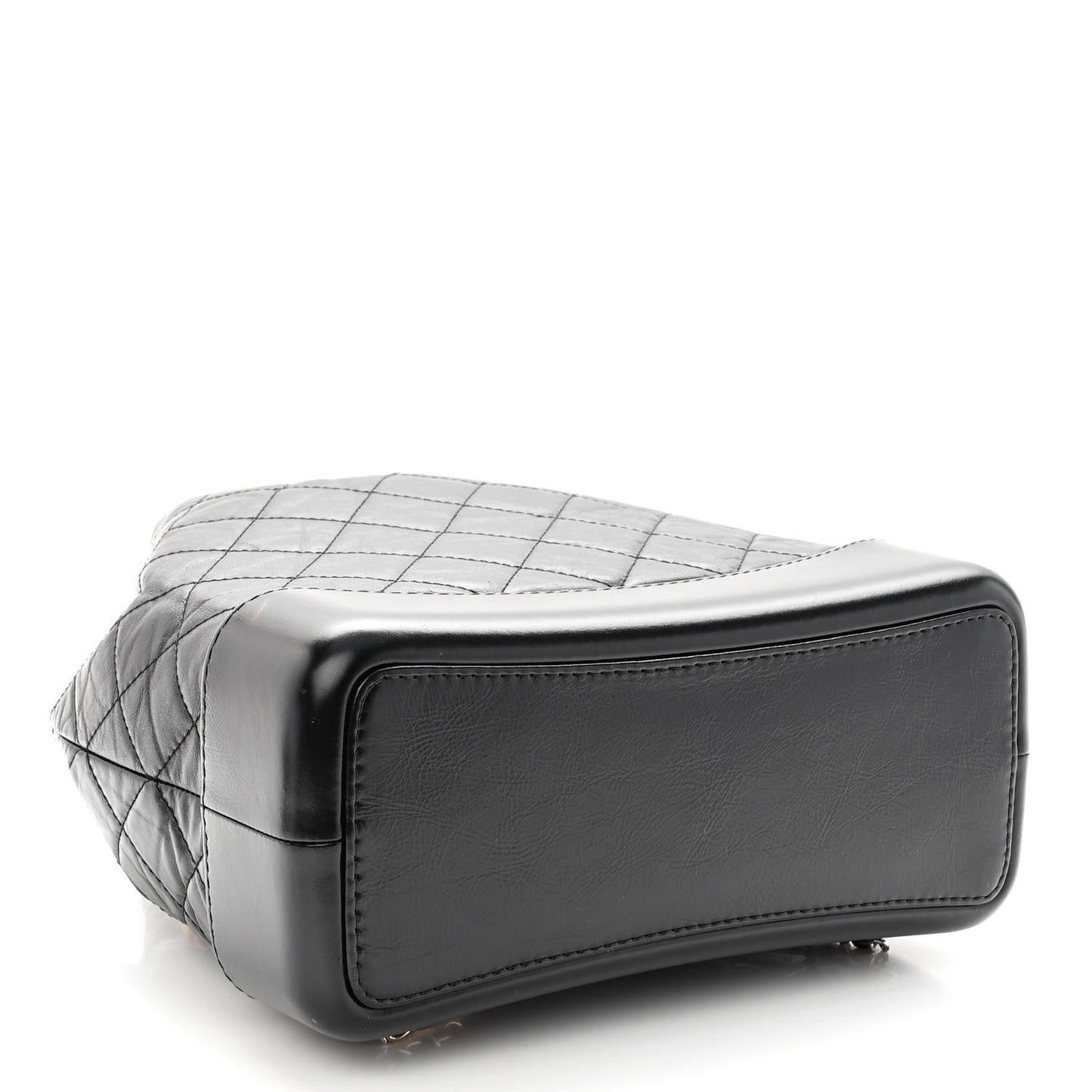 Aged Calfskin Quilted Gabrielle Backpack Black