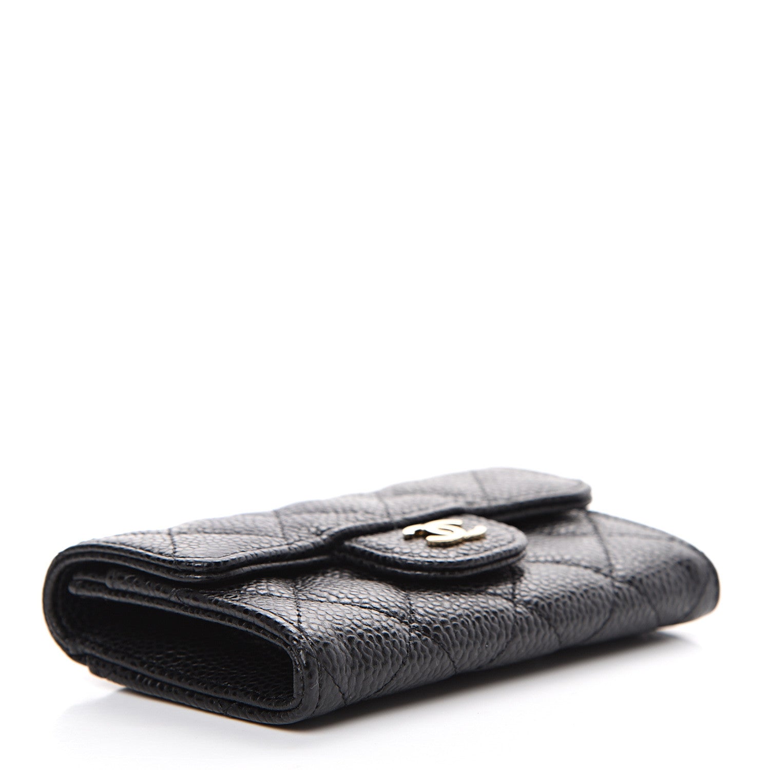 Chanel Caviar Quilted Flap Card Holder Wallet Black 3 of 8