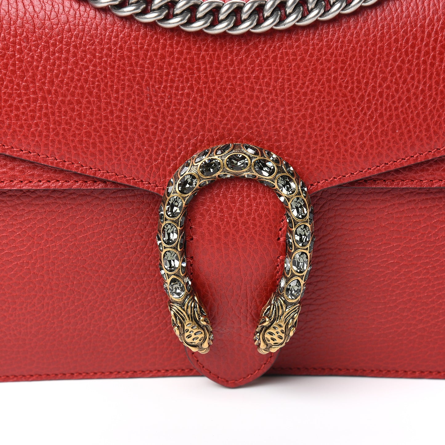Dollar Calfskin Swarovski Crystal Small Dionysus Shoulder Bag Hibiscus Red