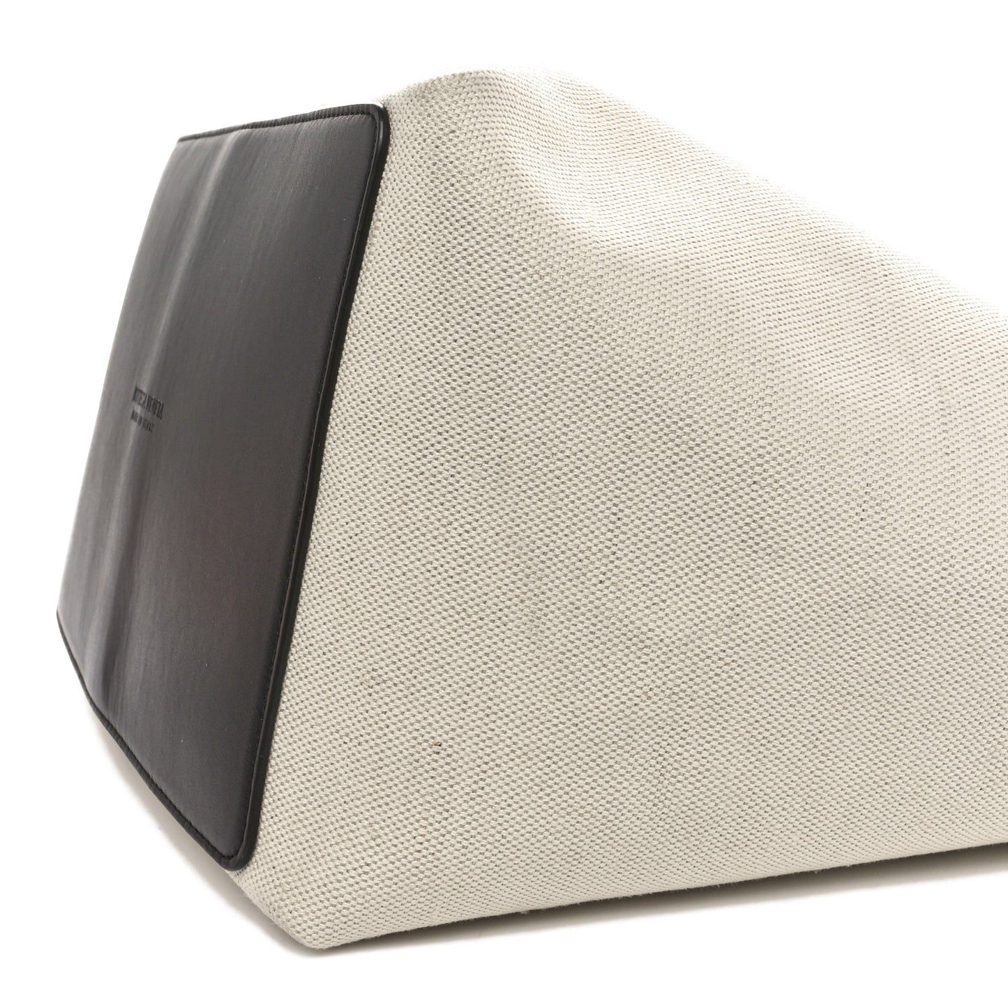 Canvas Mix Nappa Intrecciato Medium Flip Flap Tote Natural Fondant