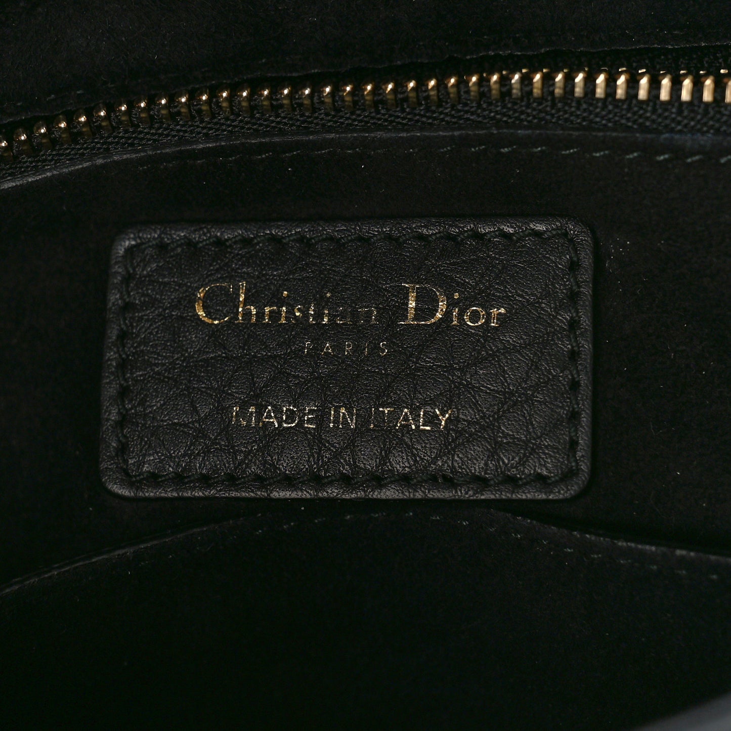Grained Calfskin Cannage Medium Supple Lady Dior Black