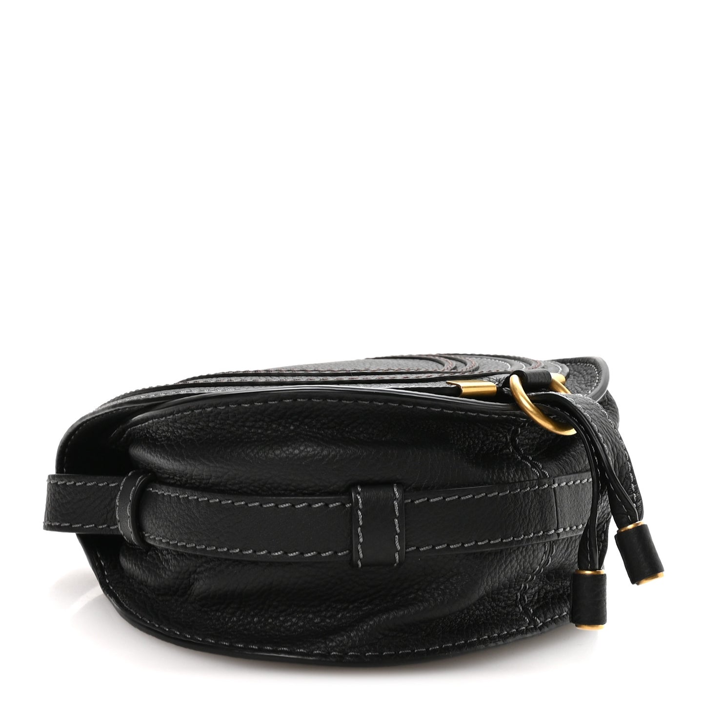 Calfskin Mini Marcie Round Crossbody Bag Black