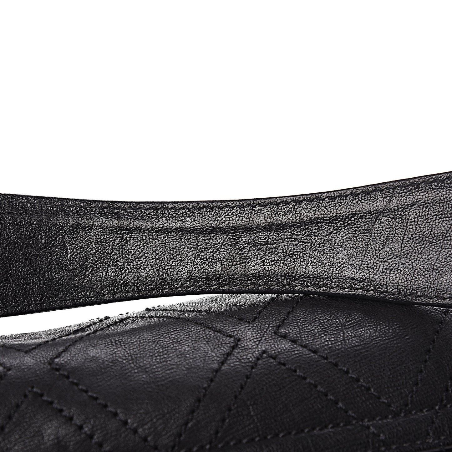 Calfskin Diamond Stitch Accordion Flap Black