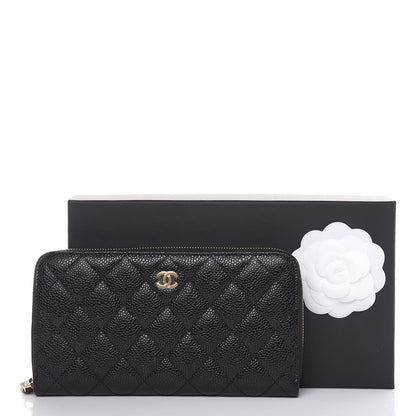 Chanel Caviar Quilted Large Gusset Zip Around Wallet Black 9 of 9