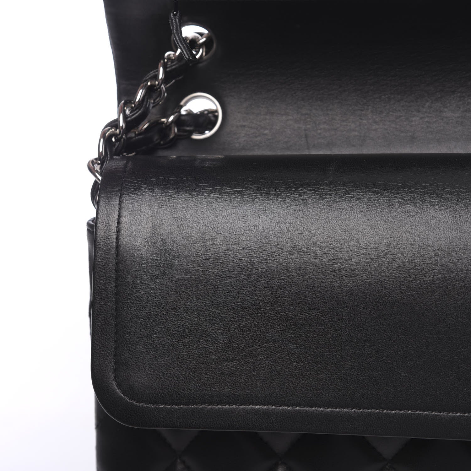 Chanel Lambskin Quilted Jumbo Double Flap Black 10 of 11