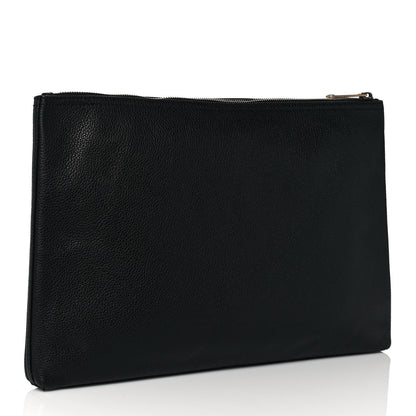 Gucci Pebbled Calfskin Large Logo Portfolio Clutch Black 3 of 12