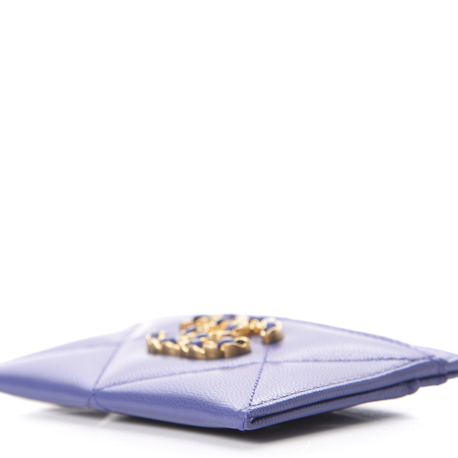 Chanel Shiny Goatskin Quilted 19 Card Holder Purple 7 of 9
