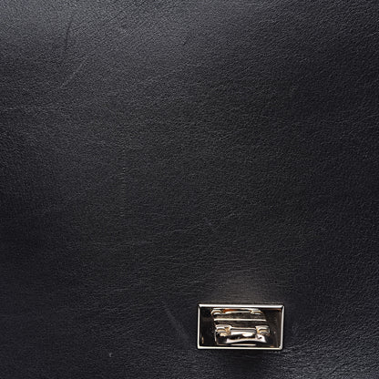 Valentino Garavani Calfskin Rockstud Medium Demilune Double Handle Satchel Black 7 of 23