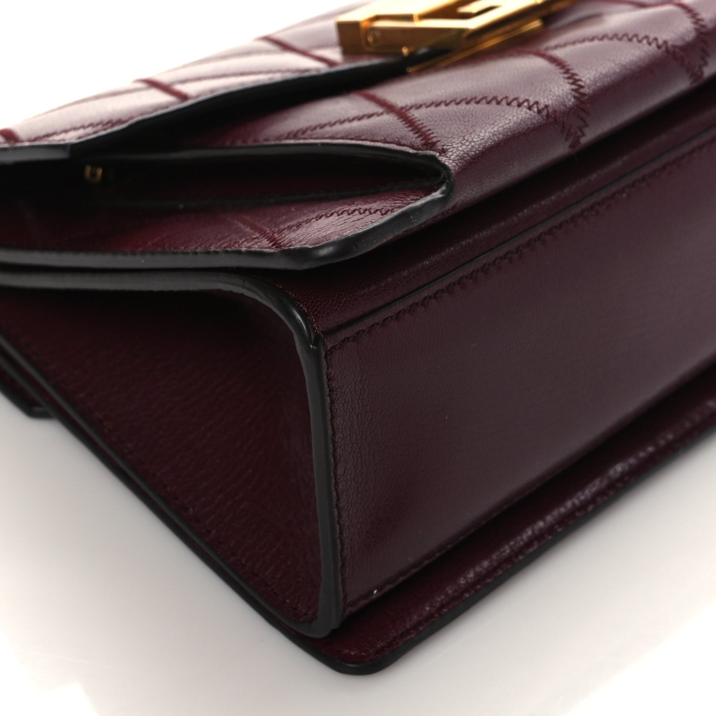 Goatskin Quilted Small GV3 Shoulder Bag Aubergine