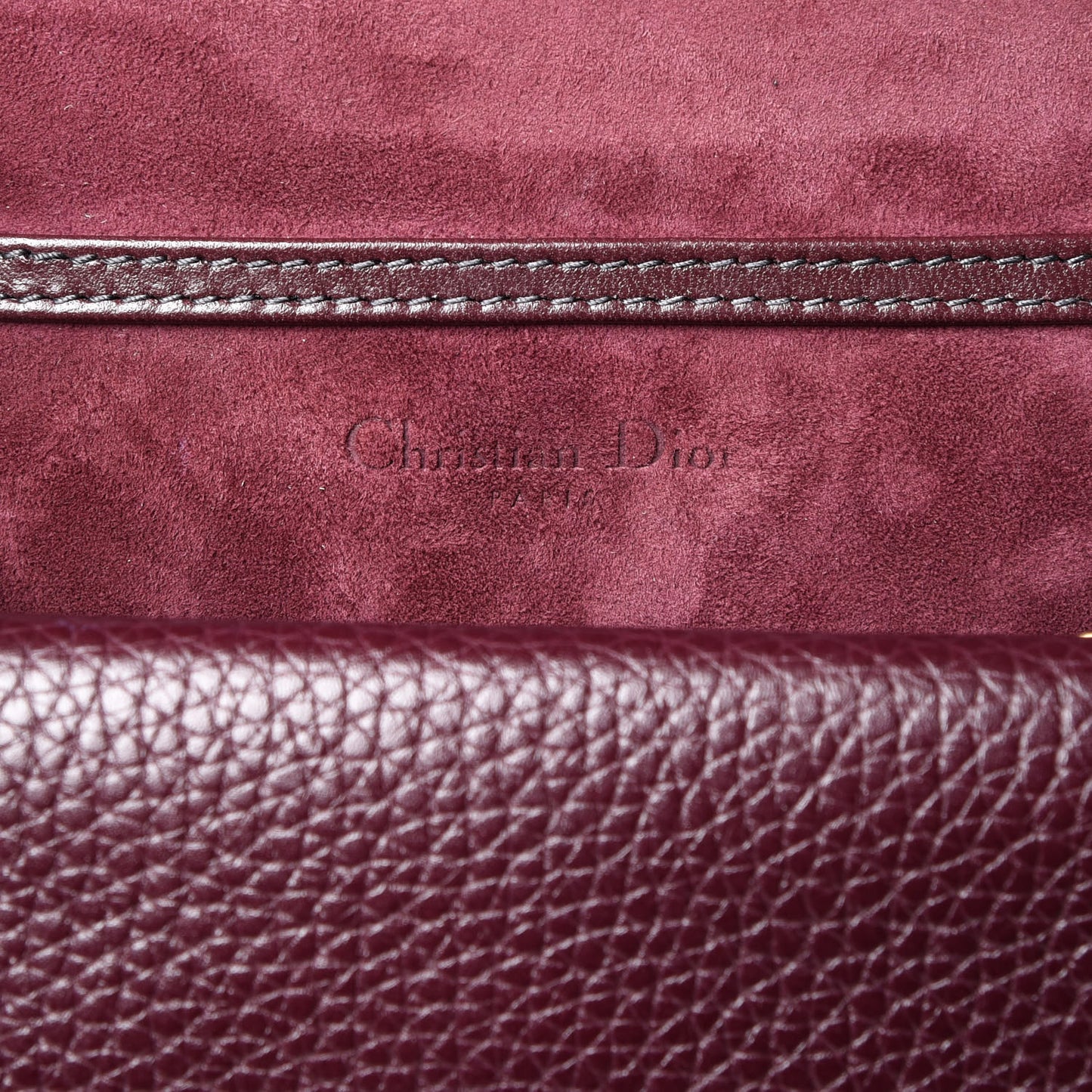 Grained Calfskin D-Bee Crossbody Burgundy