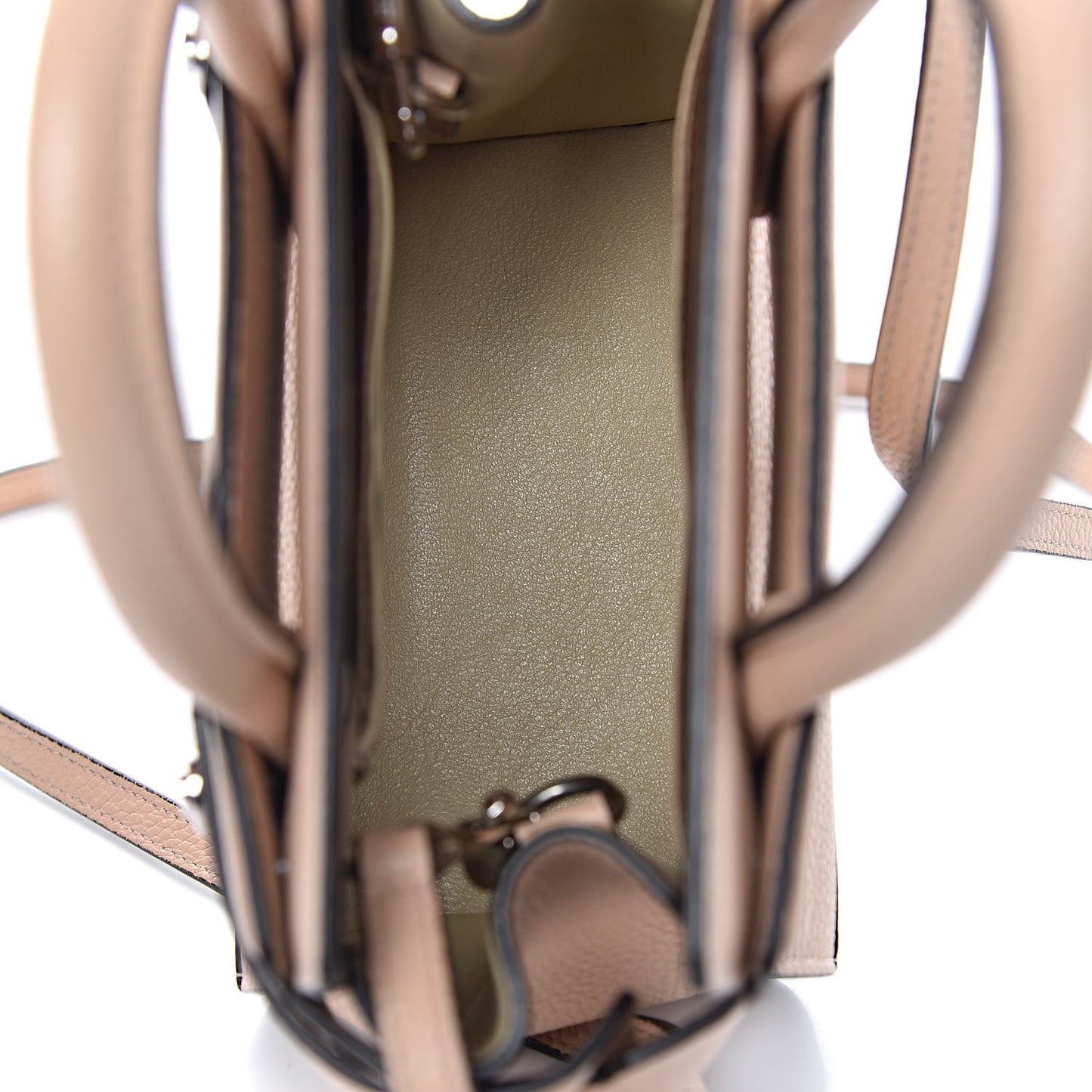 Grained Calfskin Nano Horizon Satchel Nude Pink