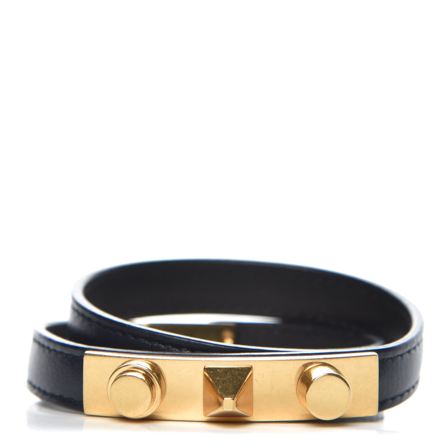 Calfskin 3 Clous Bracelet Black