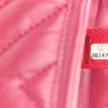 Chanel Aged Calfskin Chevron Quilted Small Gabrielle Hobo Dark Pink 7 of 8