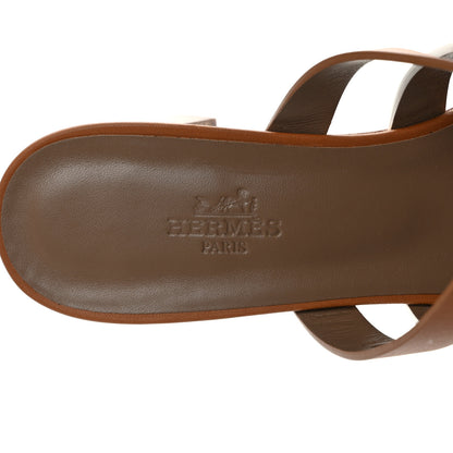Hermes Calfskin Amica Sandals 38 White Naturel 7 of 9