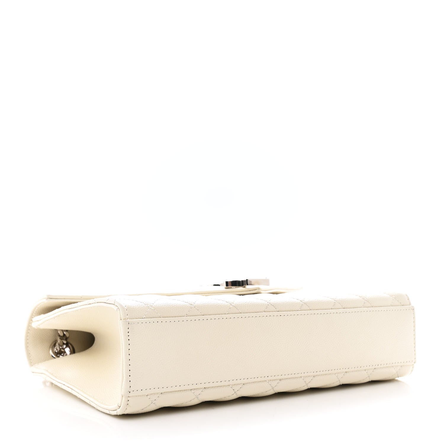 Saint Laurent Grain De Poudre Textured Mixed Matelasse Medium Triquilt Monogram Satchel Crema Soft 4 of 11