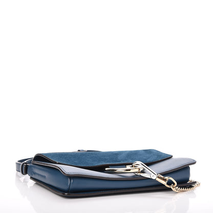 Chloe Suede Calfskin Small Faye Shoulder Bag Majolica Blue 4 of 7