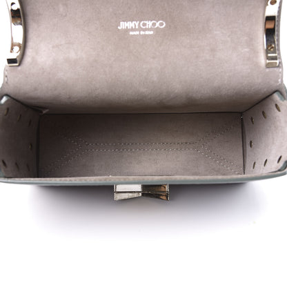 Jimmy Choo Metallic Grainy Calfskin Lockett Petite Shoulder Bag Platinum 5 of 10