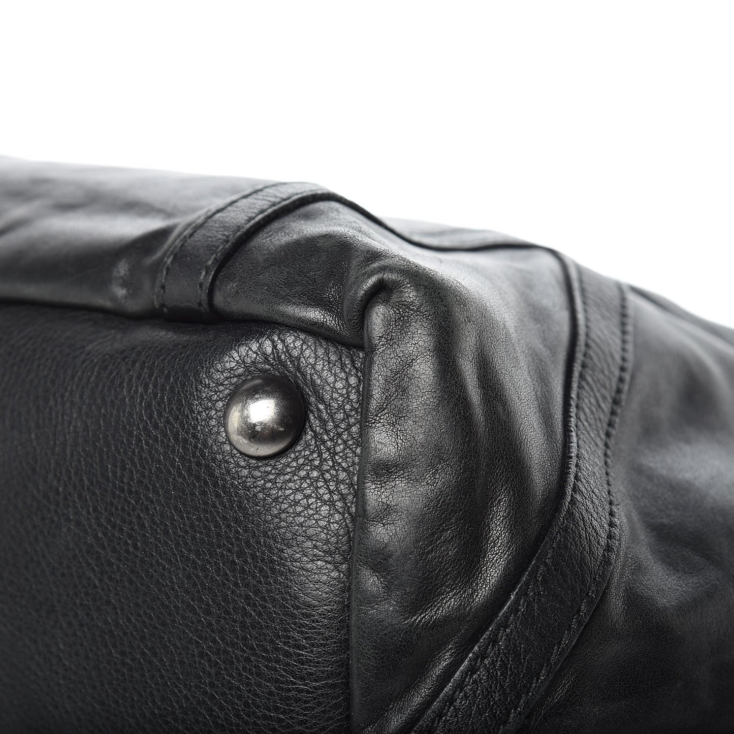Calfskin Sac Hamptons Weekender Bag Black