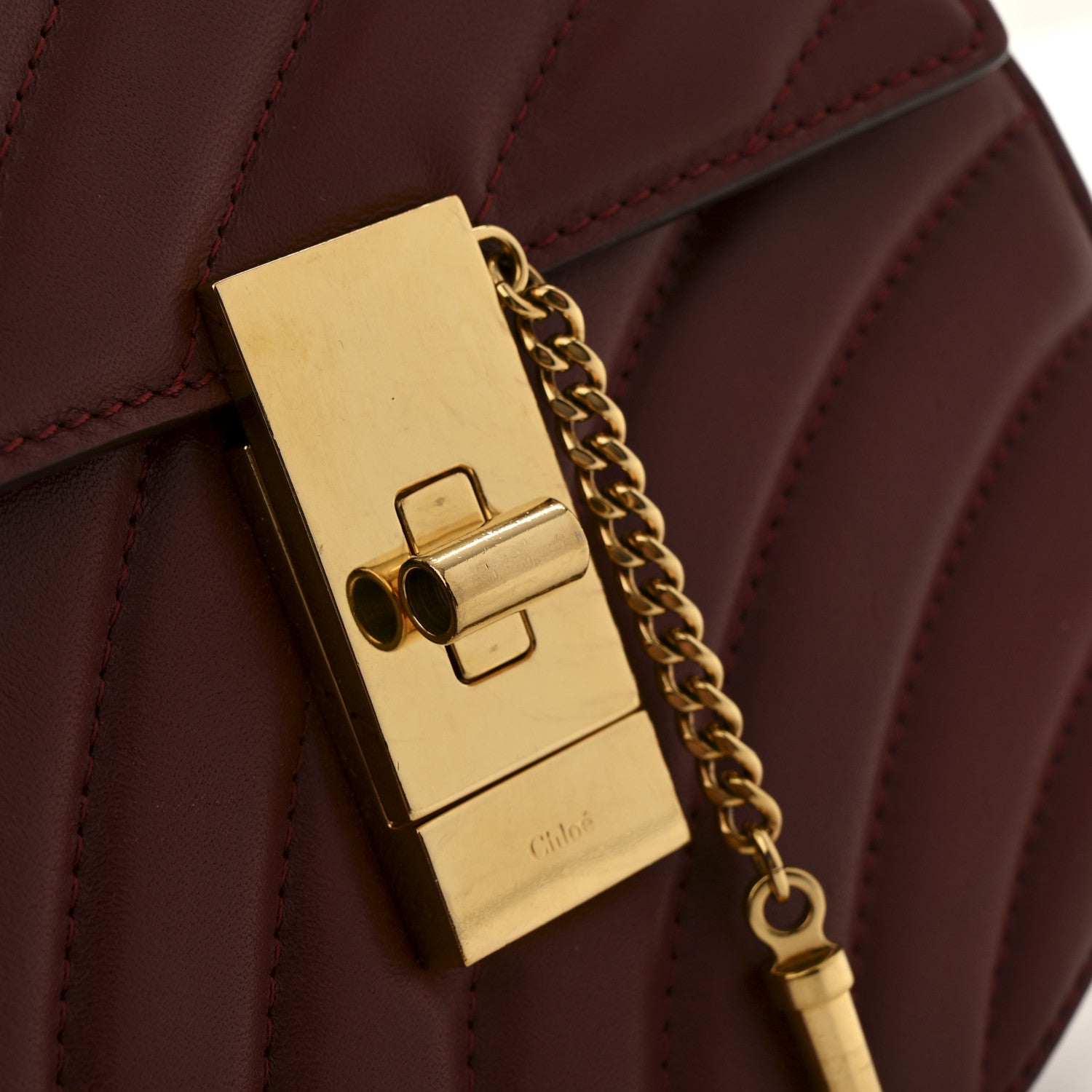 Chloe Calfskin Quilted Mini Drew Bijou Shoulder Bag Dahlia Red 10 of 14