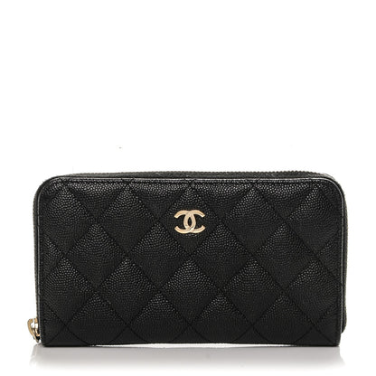 Chanel Caviar Quilted Small Zip Around Wallet Black 1 of 8