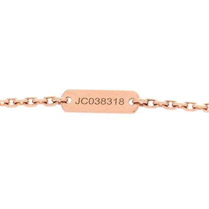 Van Cleef & Arpels 18K Rose Gold Diamond Rhodonite Vintage Alhambra Pendant Necklace 6 of 7