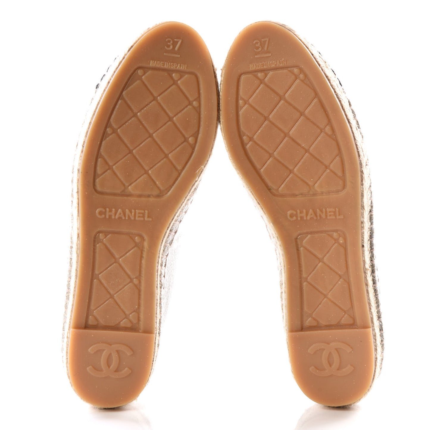 Linen CC Espadrilles 37 Beige Black