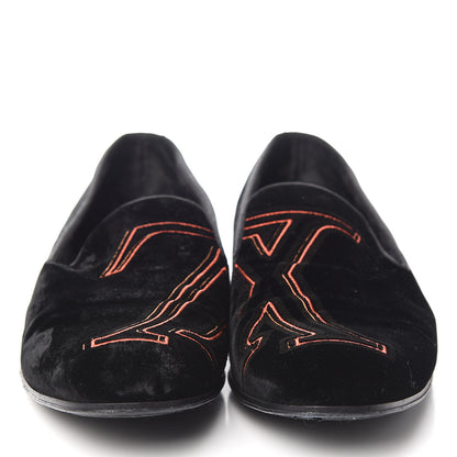 Louis Vuitton Velvet Upside Down Auteuil Slipper 9.5 Black 2 of 15