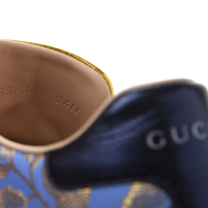 Gucci Lurex Jacquard Crystal Sylvie Web Branches Womens Ace Sneakers 36 Pervinca Gold 9 of 10