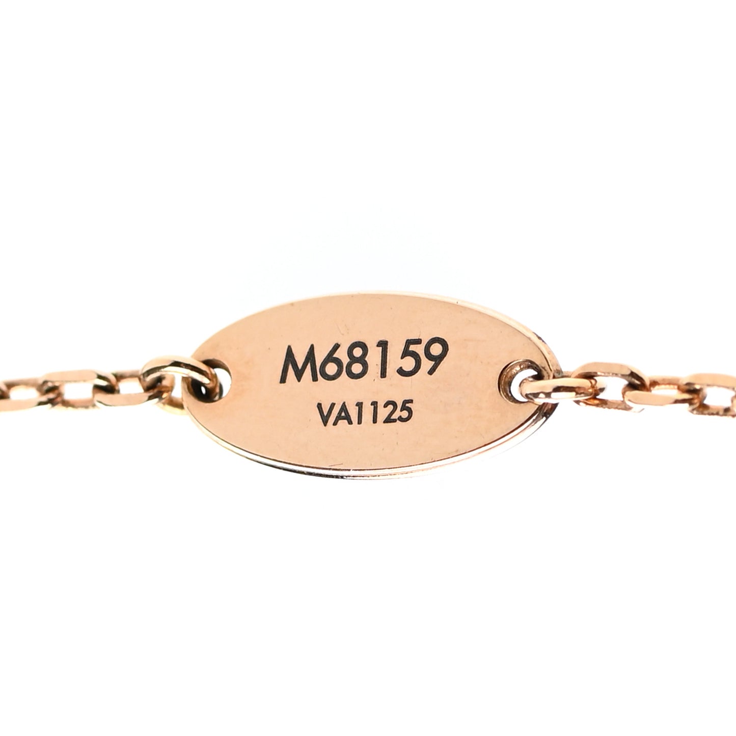 Swarovski LV and V Heart Strass Necklace Rose Gold