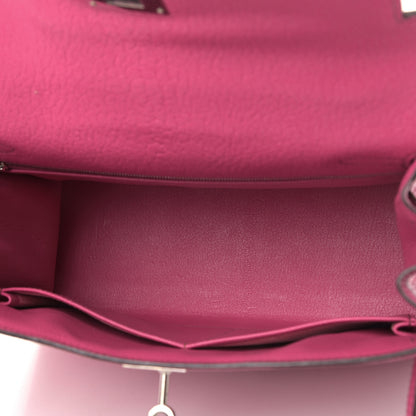 Hermes Chevre De Coromandel Kelly Sellier 28 Fuchsia 4 of 7