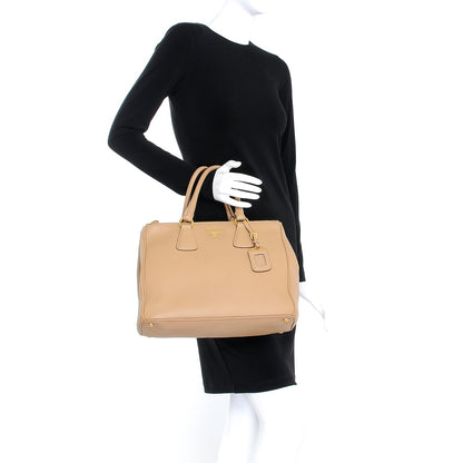 Prada Vitello Daino Large Double Zip Tote Sughero 3 of 13
