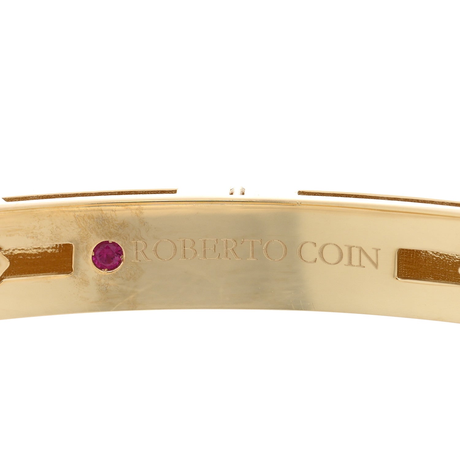 Roberto Coin 18K Yellow Gold Diamond Medium Love in Verona Bangle Bracelet 3 of 3
