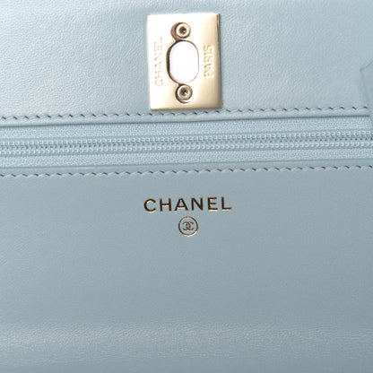 Chanel Lambskin Quilted Trendy CC Wallet On Chain WOC Light Blue 6 of 14