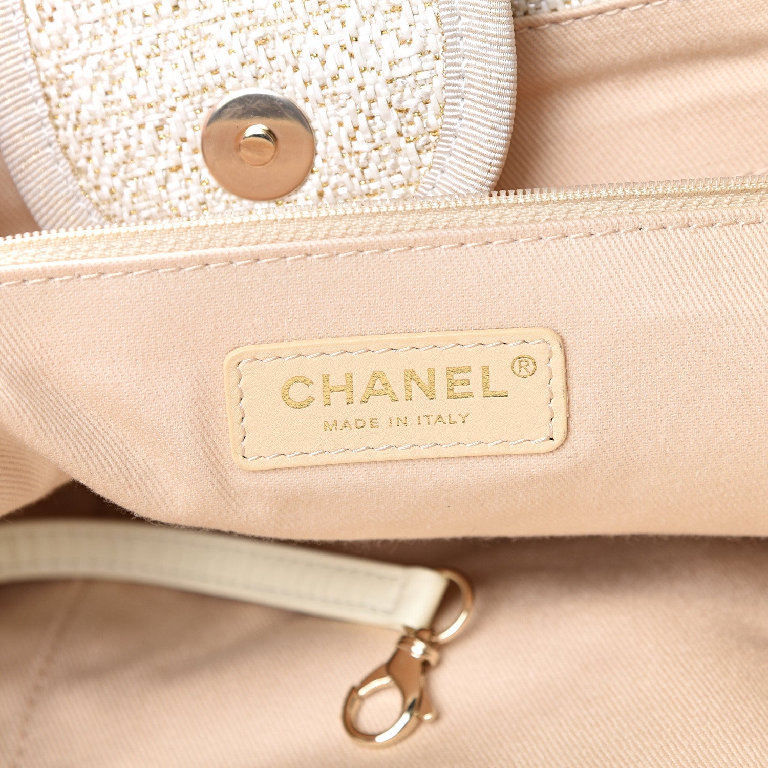 Chanel Lurex Boucle Large Deauville Tote White 5 of 9