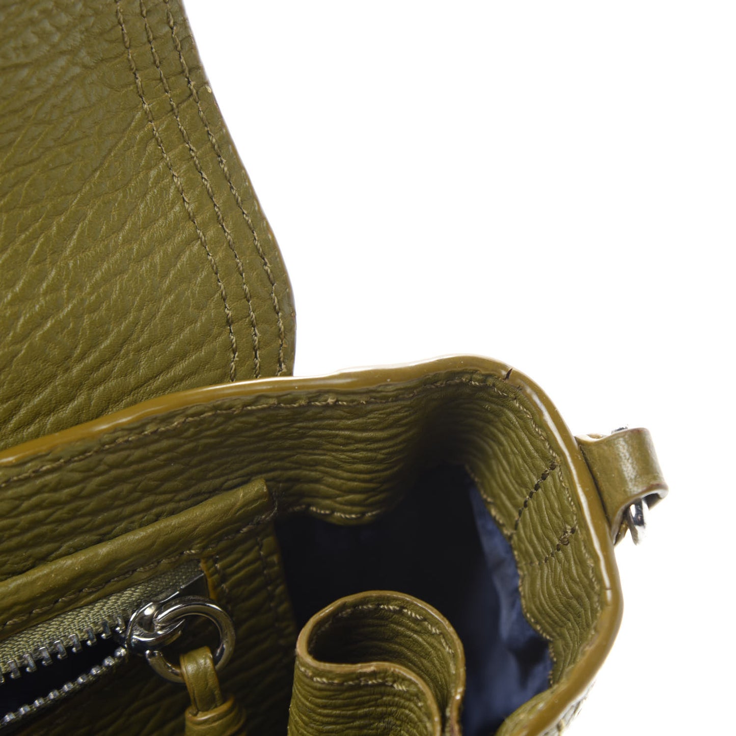 Textured Calfskin Mini Pashli Satchel Green