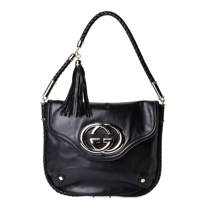 Gucci Calfskin Medium Britt Tassel Shoulder Bag Black 1 of 5