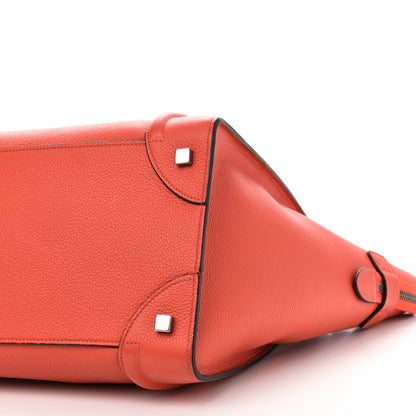 Celine Drummed Calfskin Mini Luggage Vermillion 9 of 9