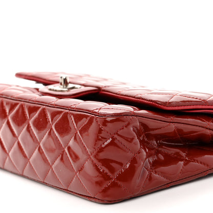 Chanel Patent Calfskin Quilted Medium Double Flap Dark Red 10 of 13