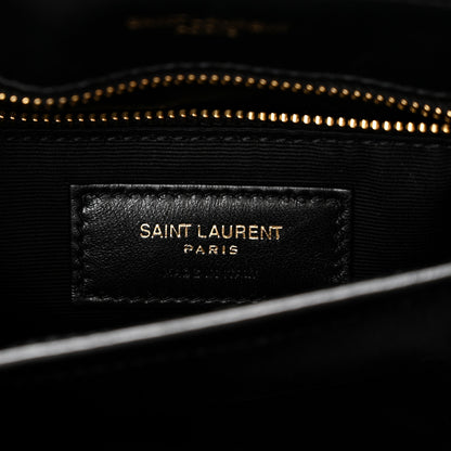Saint Laurent Calfskin Y Quilted Monogram Toy Loulou Crossbody Bag Black 6 of 11