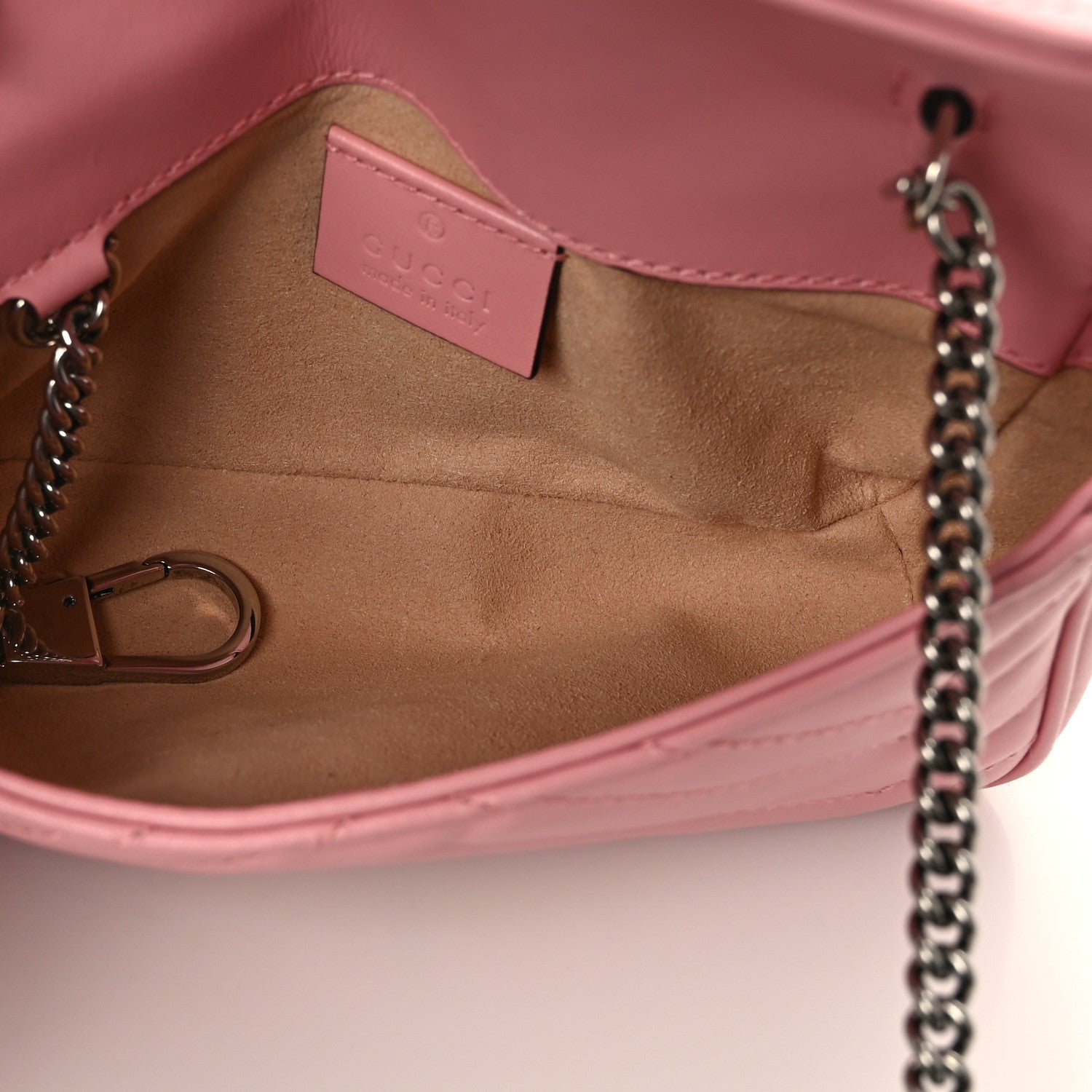 Gucci Calfskin Matelasse Super Mini GG Marmont Shoulder Bag Wild Rose 5 of 12