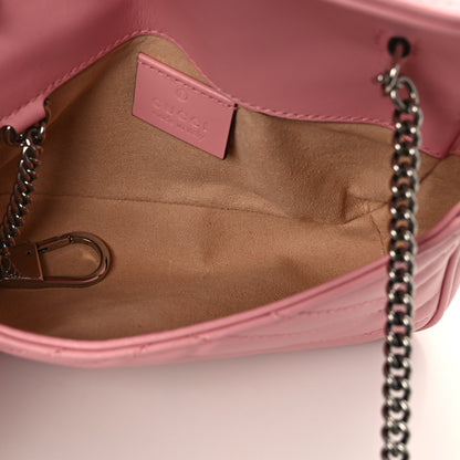 Gucci Calfskin Matelasse Super Mini GG Marmont Shoulder Bag Wild Rose 5 of 12